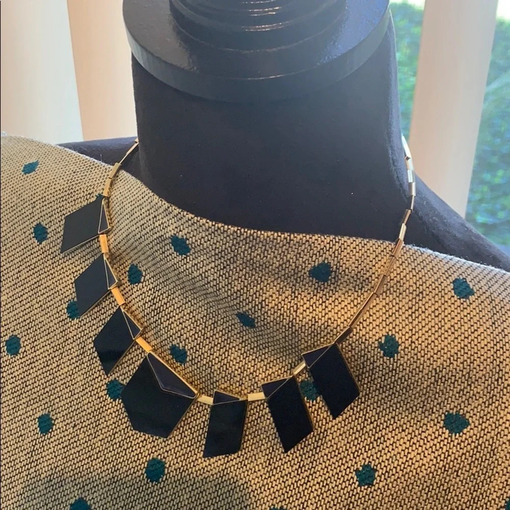 Unique necklace gold/black/bluish-purple - Picture 2 of 7